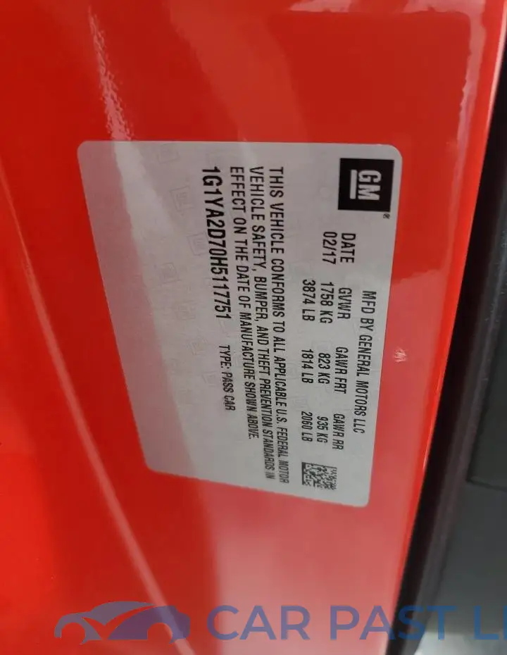 1G1YA2D70H5117751# 13