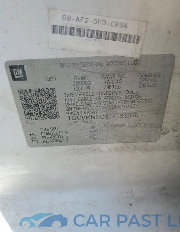 1GCVKNEC3JZ163836# 12