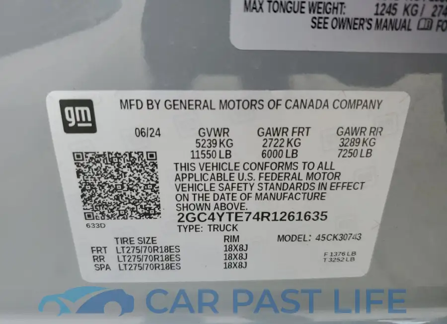 2GC4YTE74R1261635# 12