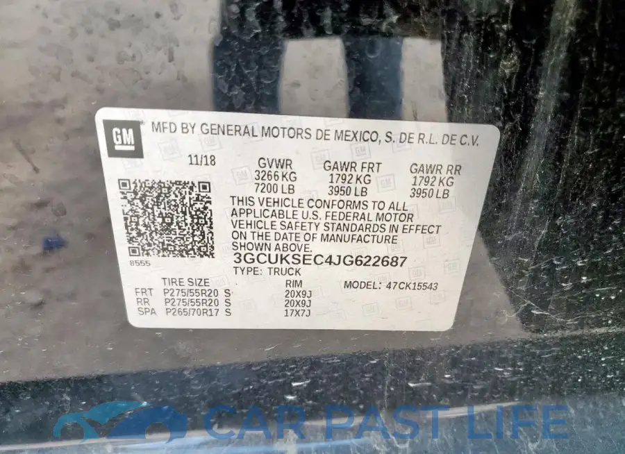 3GCUKSEC4JG622687# 13