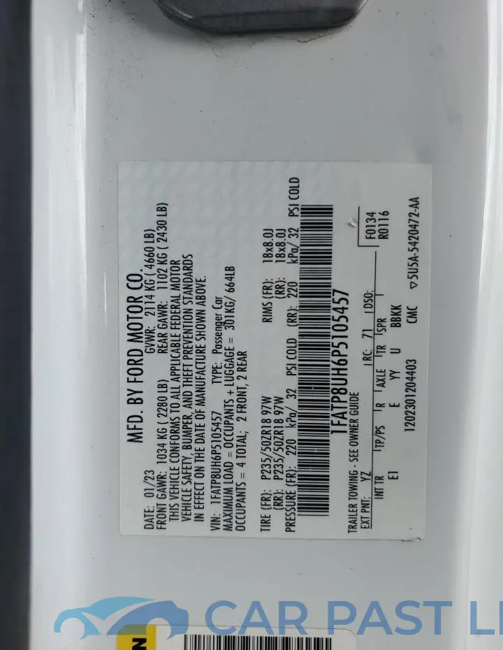 1FATP8UH6P5105457# 13