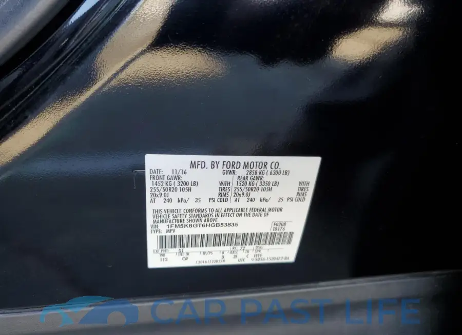 1FM5K8GT6HGB53835# 12