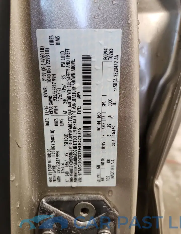 1FMCU9GD7HUC21075# 13
