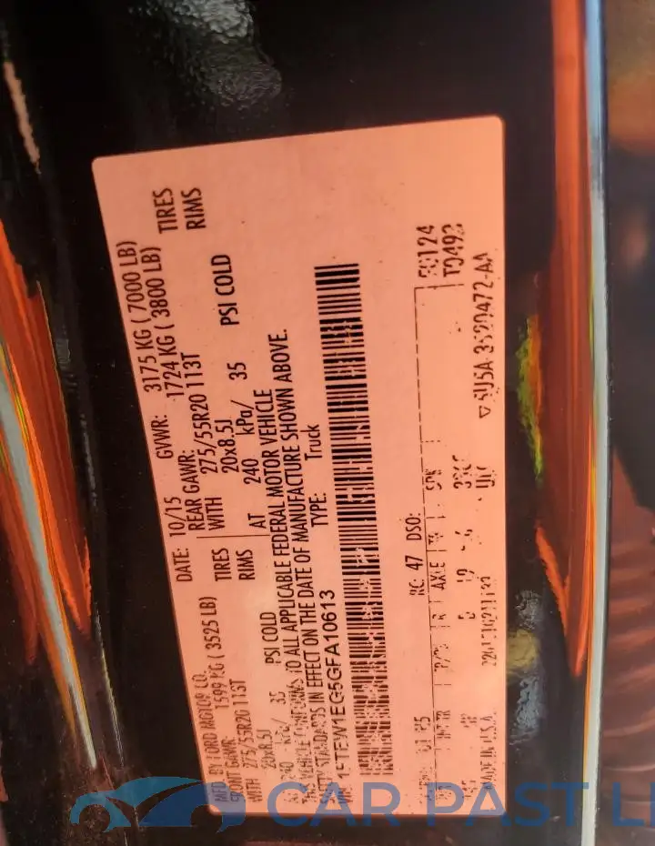 1FTEW1EG5GFA10613# 12