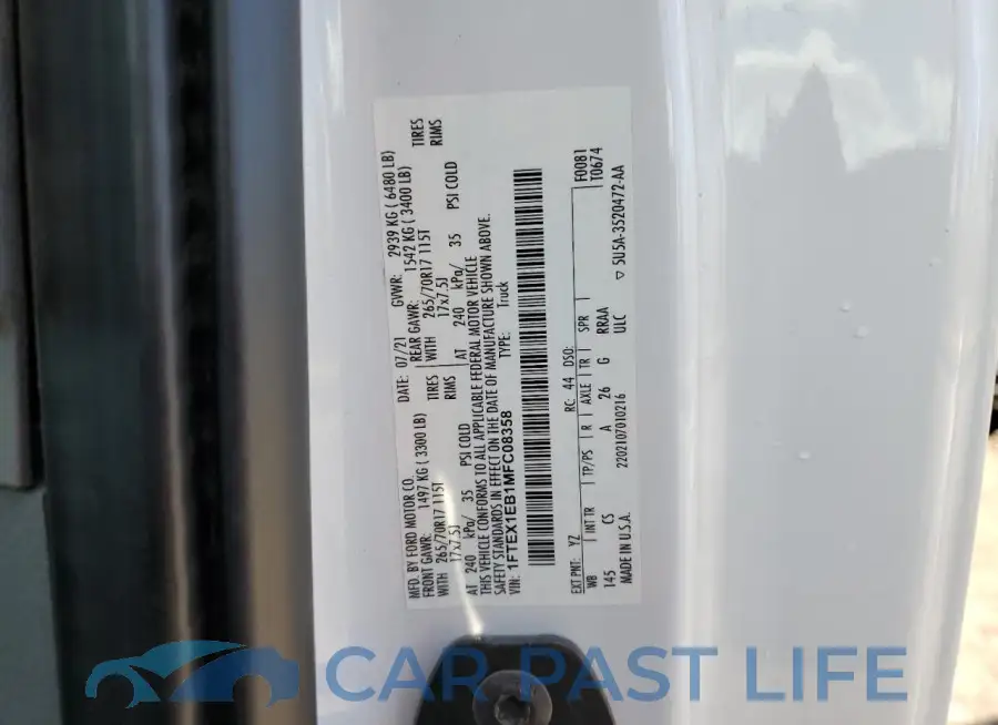 1FTEX1EB1MFC08358# 12