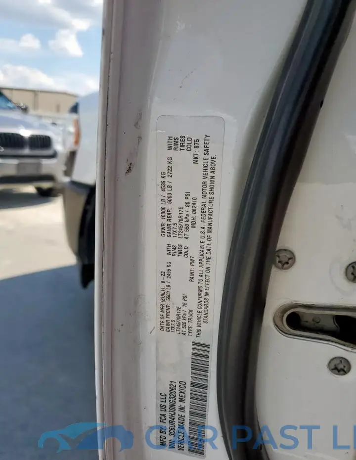 3C6UR4HJ0NG320621# 12