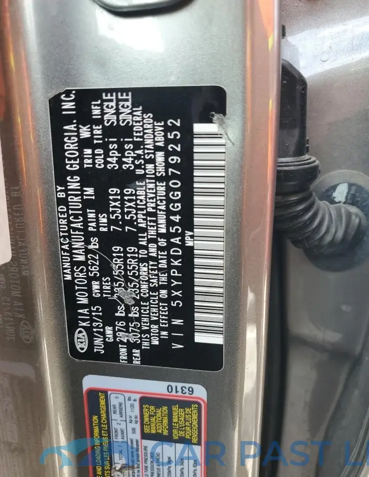 5XYPKDA54GG079252# 12