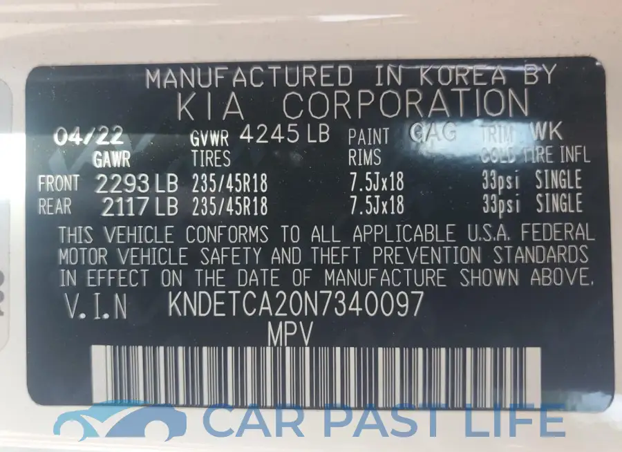 KNDETCA20N7340097# 13