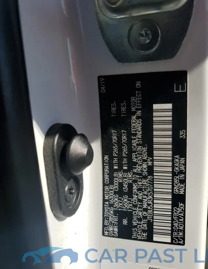 JTEBU5JR3K5707778# 13