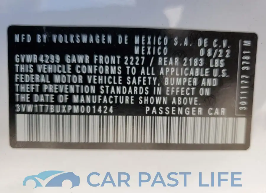 3VW1T7BUXPM001424# 12
