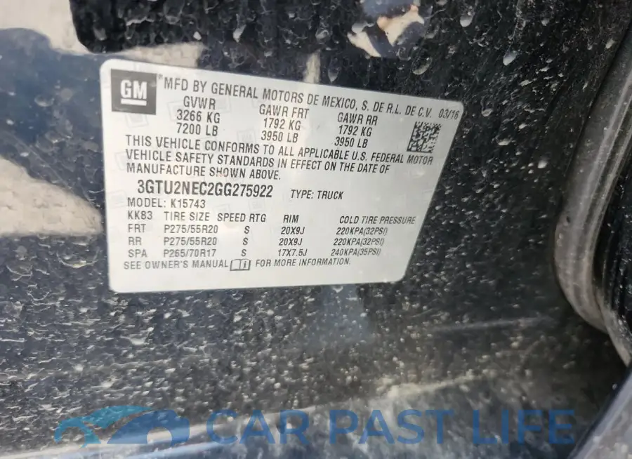 3GTU2NEC2GG275922# 12