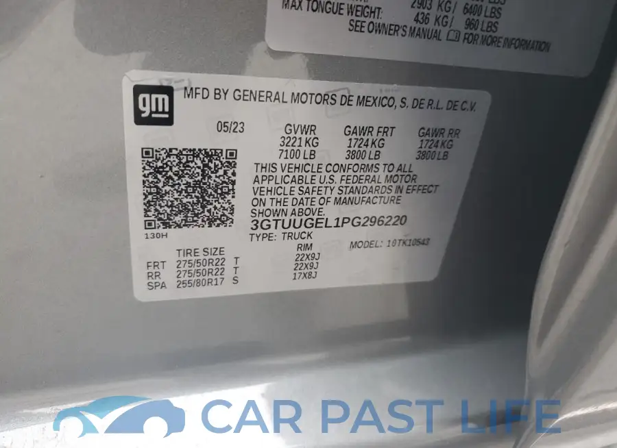 3GTUUGEL1PG296220# 12