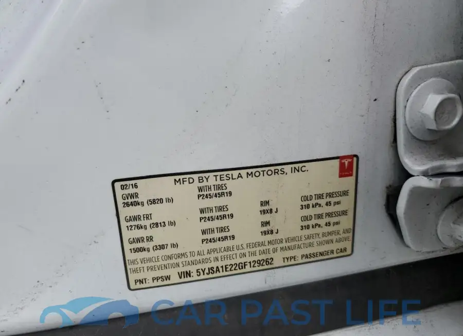 5YJSA1E22GF129262# 12