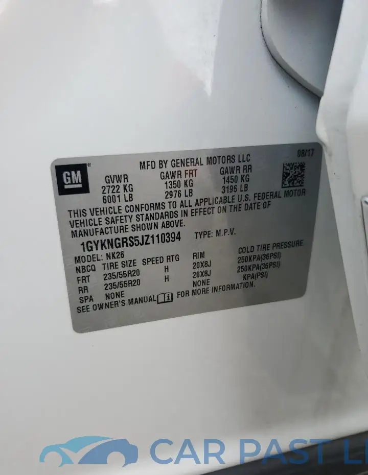 1GYKNGRS5JZ110394# 13
