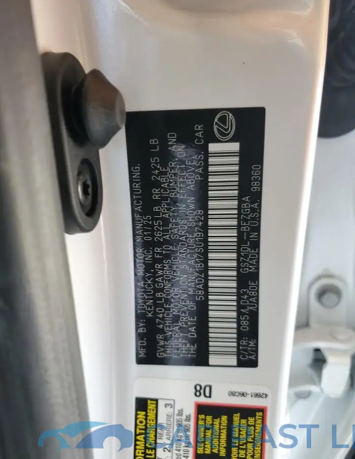 58ADZ1B17SU197428# 12
