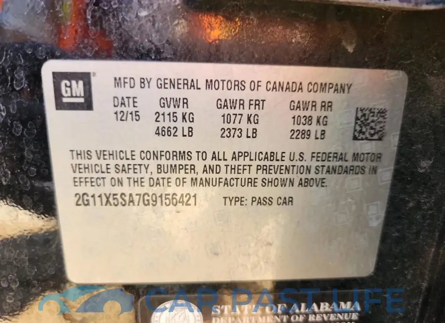 2G11X5SA7G9156421# 12