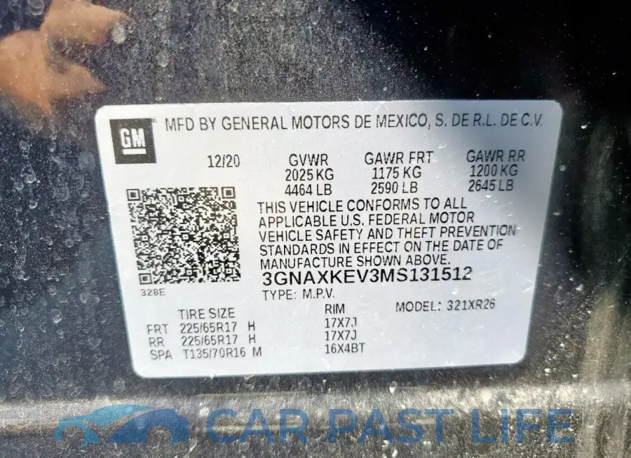 3GNAXKEV3MS131512# 14