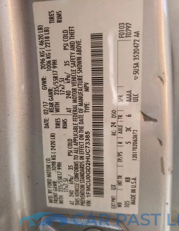 1FMCU0GD2HUC73385# 13