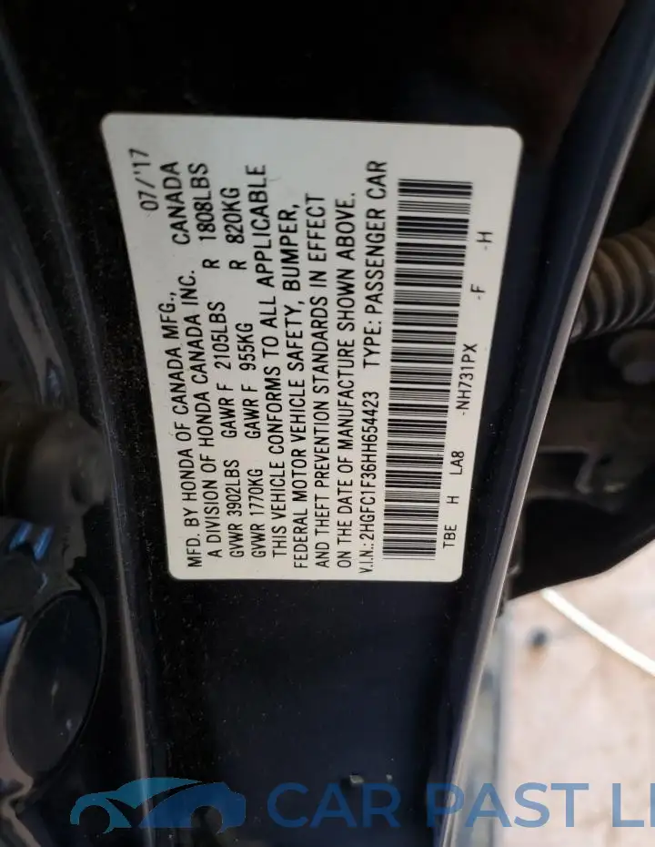 2HGFC1F36HH654423# 12