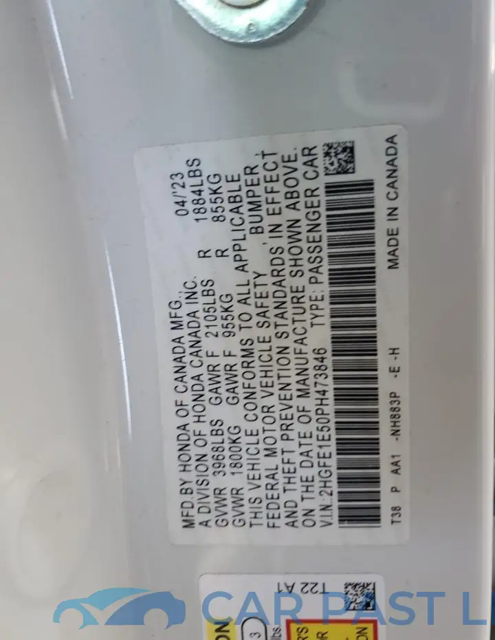 2HGFE1E50PH473846# 12
