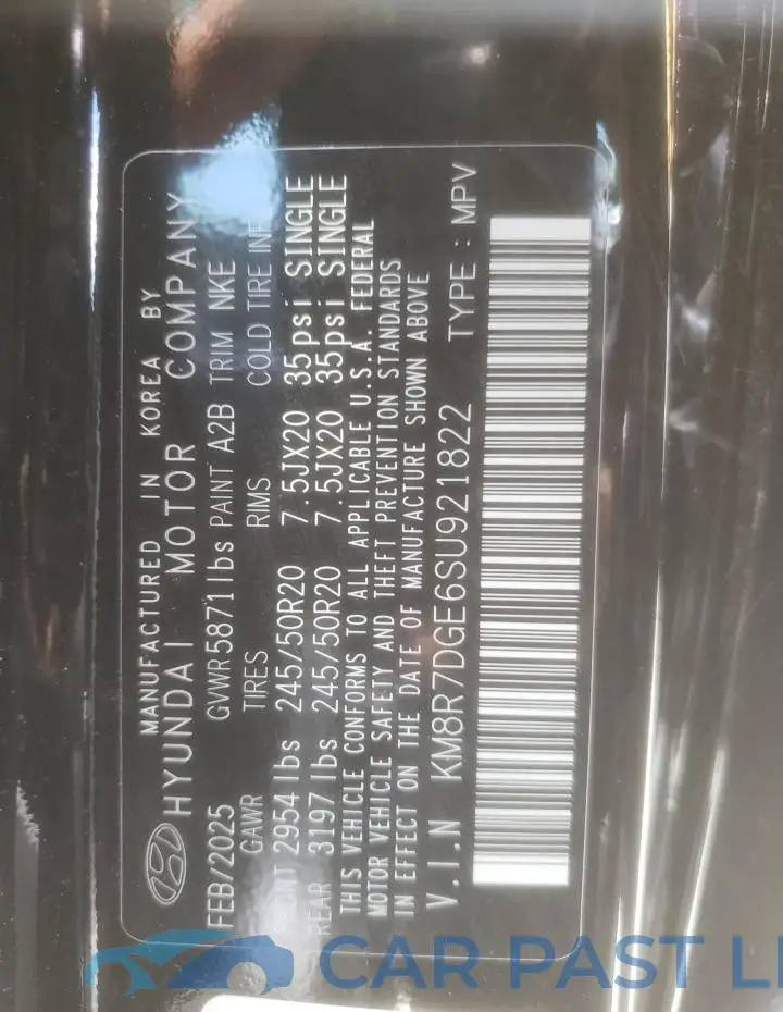 KM8R7DGE6SU921822# 14