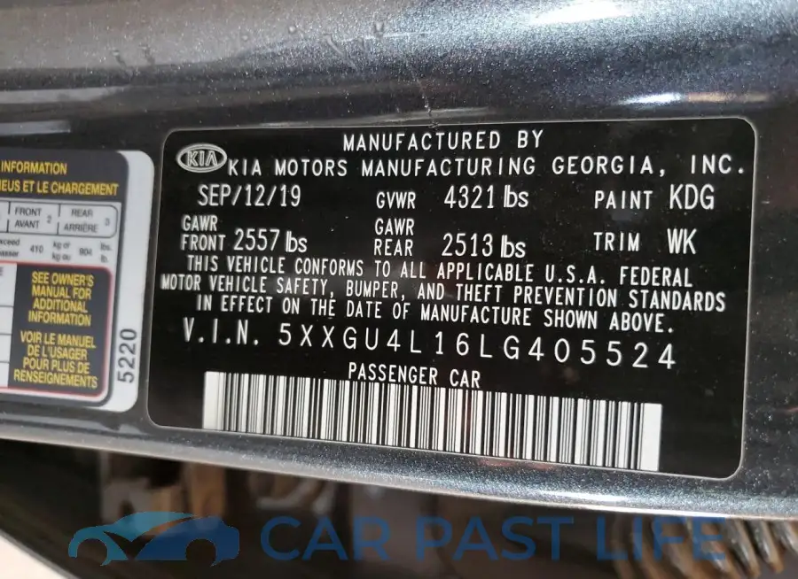 5XXGU4L16LG405524# 12