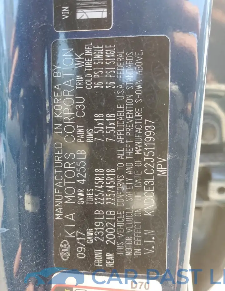KNDCE3LC2J5119937# 12