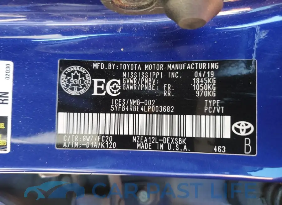 5YFB4RBE4LP003682# 12