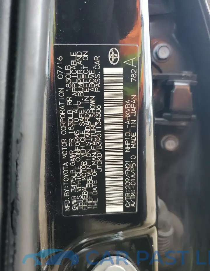 JTDKDTB39G1134306# 12