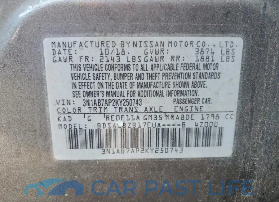 3N1AB7AP2KY250743# 12
