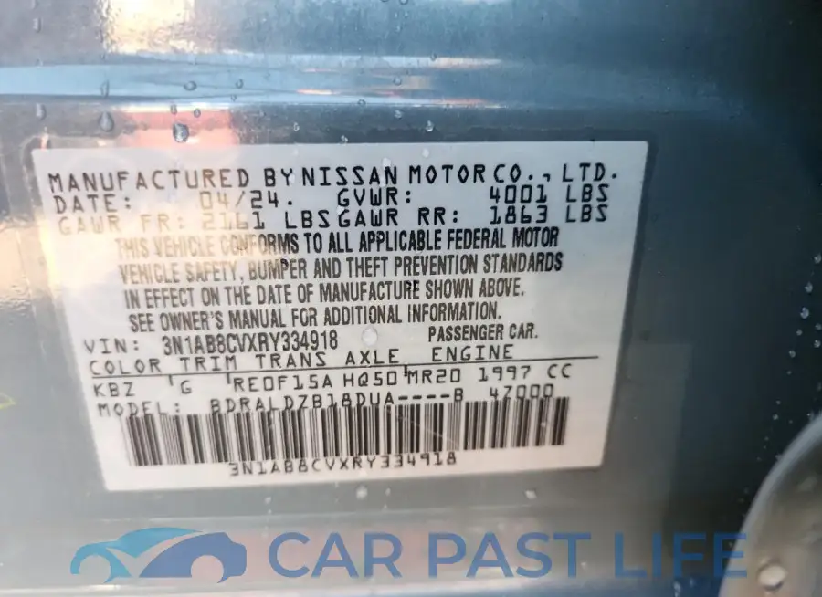 3N1AB8CVXRY334918# 12