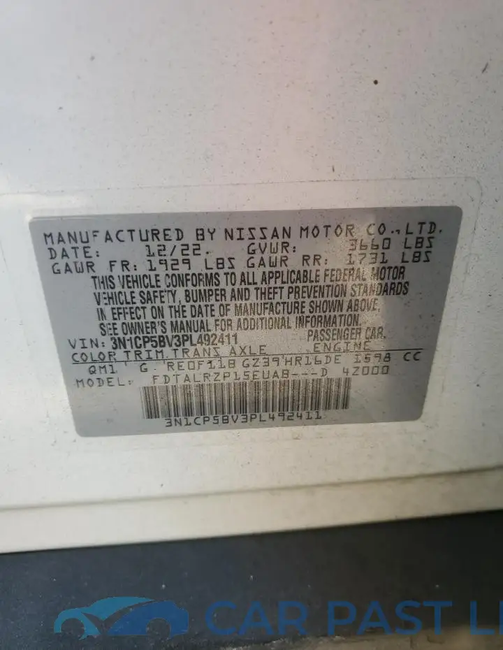 3N1CP5BV3PL492411# 12