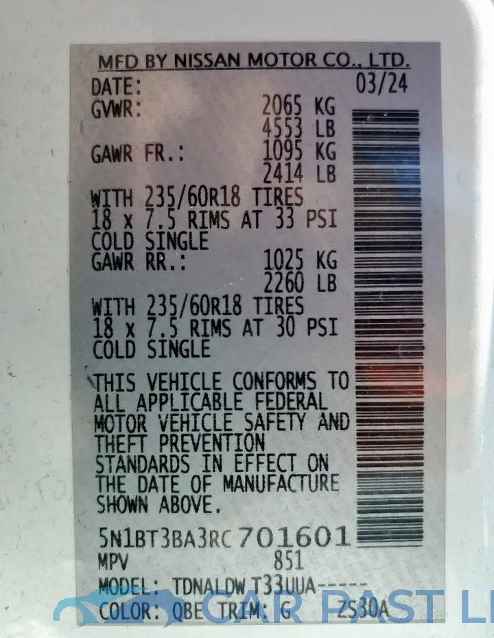 5N1BT3BA3RC701601# 13