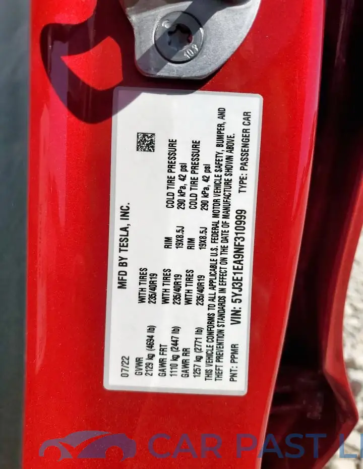 5YJ3E1EA9NF310999# 13