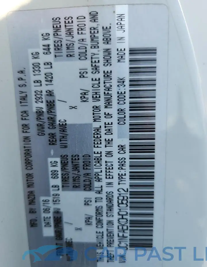 JC1NFAEK0H0105912# 12