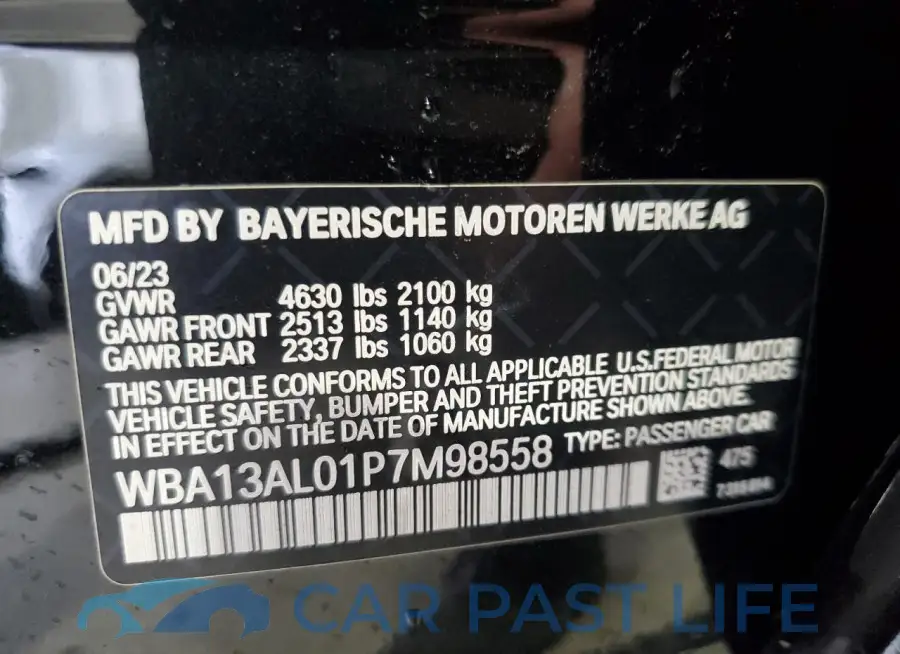WBA13AL01P7M98558# 12