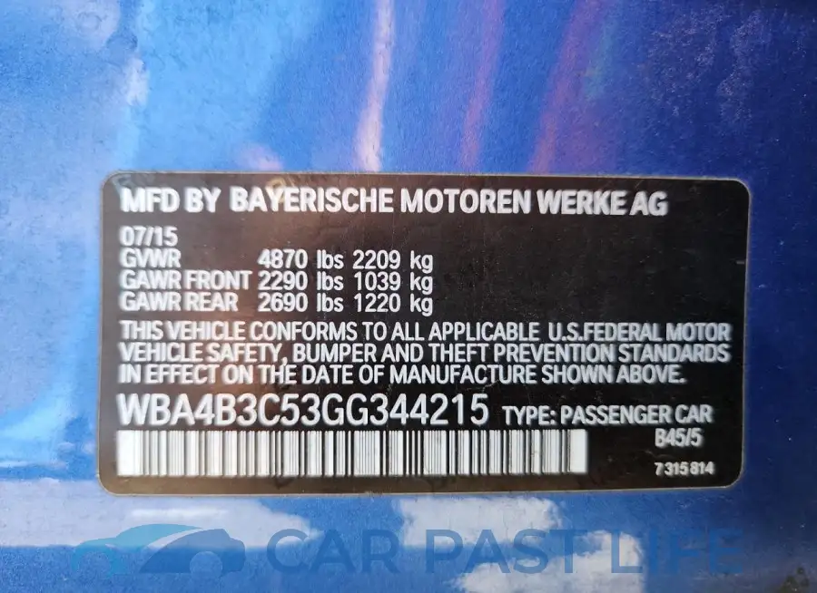 WBA4B3C53GG344215# 12