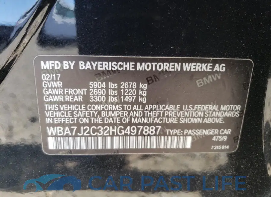 WBA7J2C32HG497887# 12