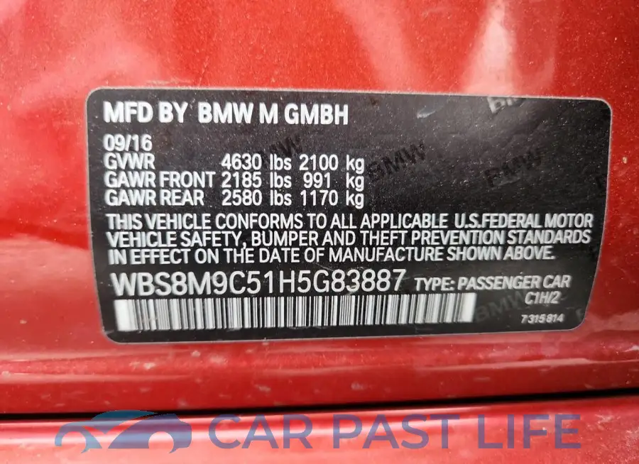 WBS8M9C51H5G83887# 12
