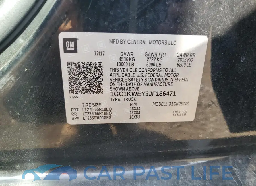 1GC1KWEY3JF186471# 12