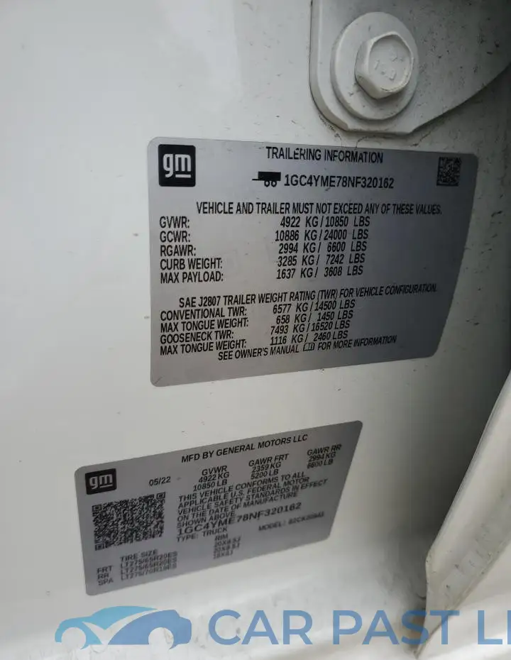 1GC4YME78NF320162# 12