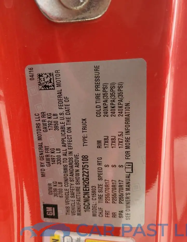 1GCNCNEH2GZ275108# 13