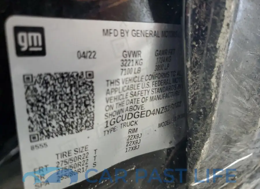 1GCUDGED4NZ518061# 12