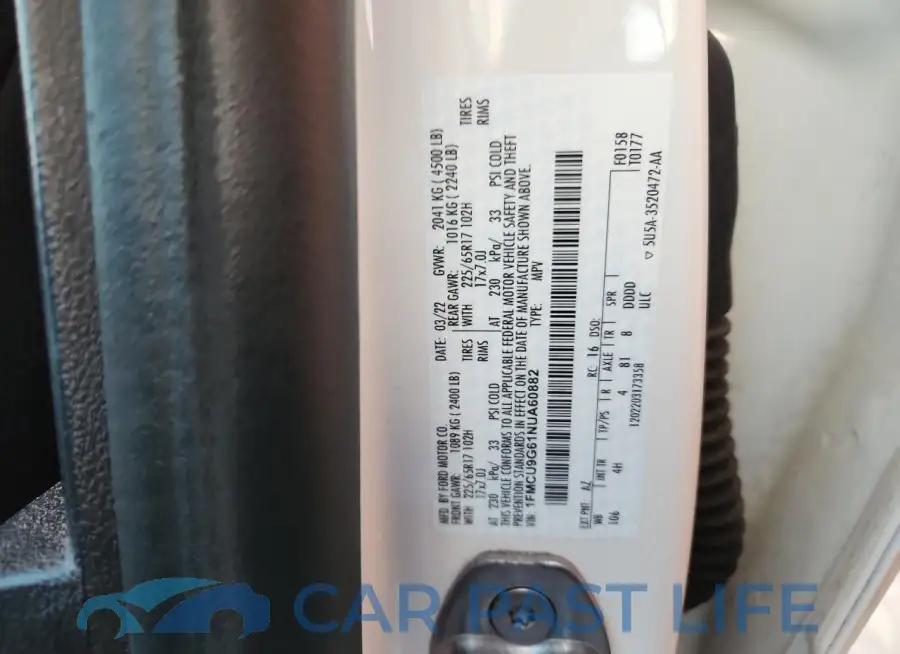 1FMCU9G61NUA60882# 14