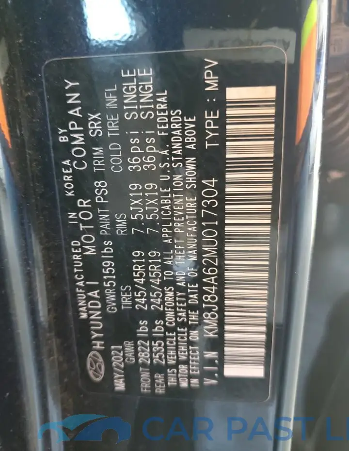 KM8J84A62MU017304# 12