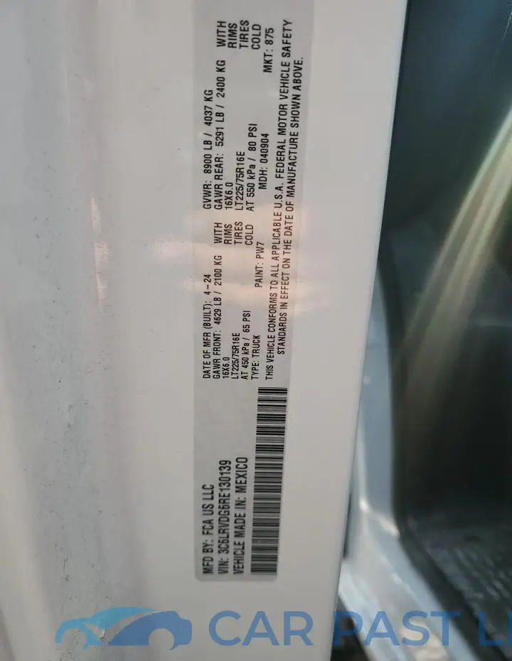 3C6LRVDG6RE130139# 14