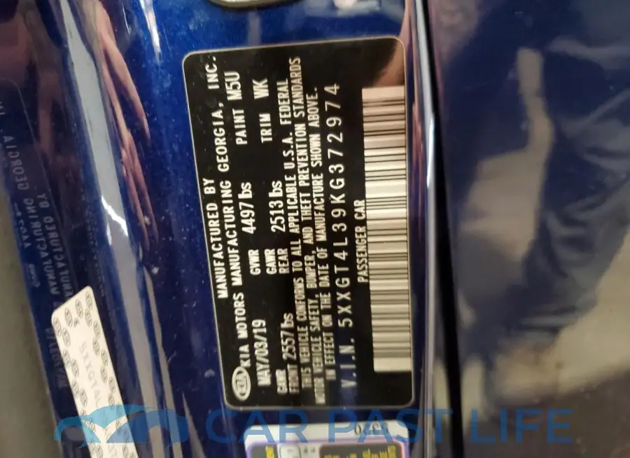 5XXGT4L39KG372974# 12