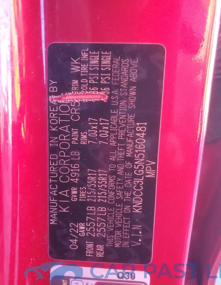 KNDCC3LG5N5160481# 12