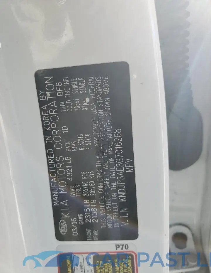 KNDJP3AE3G7016268# 12
