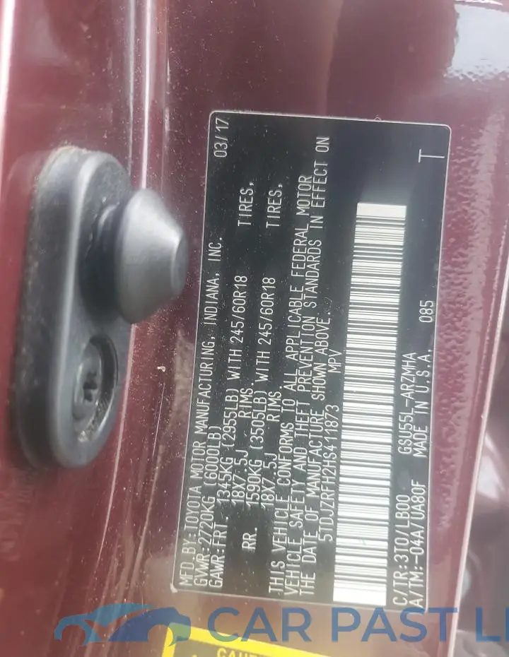 5TDJZRFH2HS411873# 13